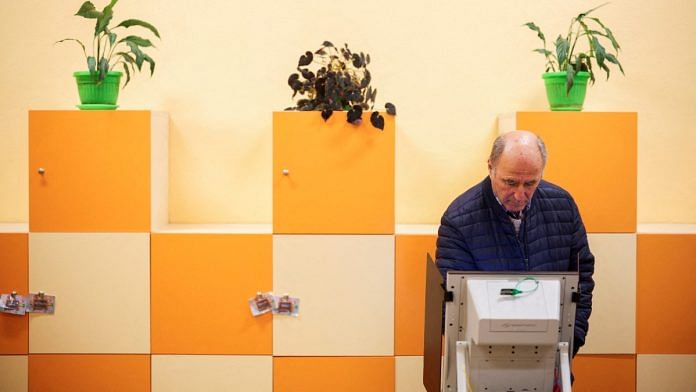 A man votes during snap parliamentary election in Sofia, Bulgaria, on 27 Oct 2024 | Reuters/Stoyan Nenov