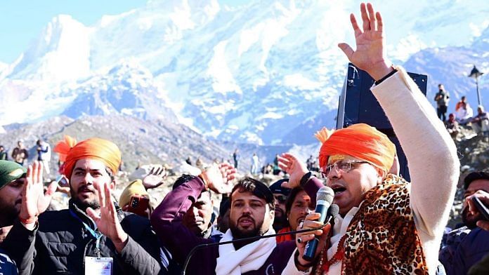 Uttarakhand Chief Minister Pushkar Singh Dhami during the opening of the doors of the Kedarnath Dham, in Rudraprayag, in May. | ANI