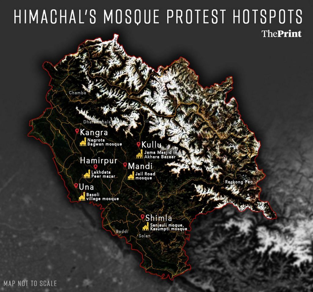 Himachal Pradesh mosque protest hotspots