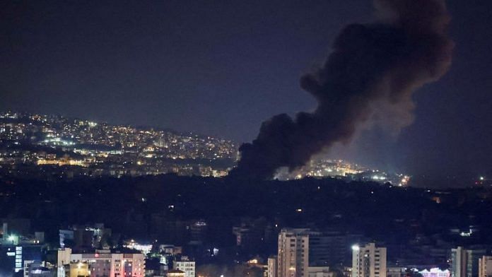 Smoke rises over Beirut's southern suburbs after a strike, amid ongoing hostilities between Hezbollah and Israeli forces, as seen from Sin El Fil, Lebanon, on Tuesday | REUTERS/Amr Abdallah Dalsh