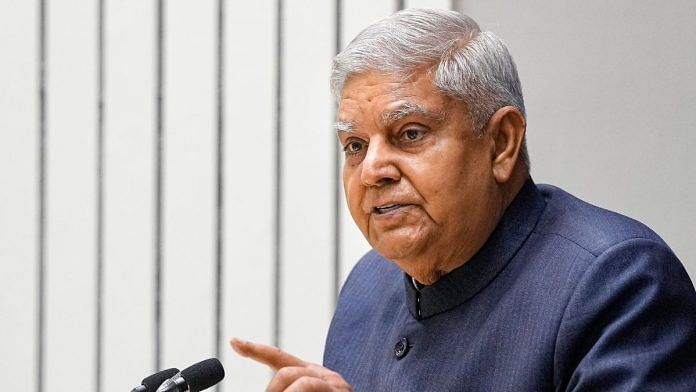 Vice President Jagdeep Dhankhar at the Foundation Day function of the National Human Rights Commission, in New Delhi, Friday | PTI Photo/Ravi Choudhary