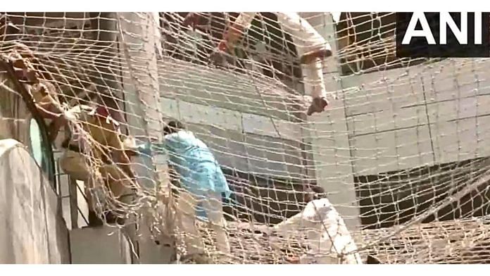 NCP leader Ajit Pawar faction MLA and deputy speaker Narhari Zirwal jumped from the third floor of Maharashtra's Mantralaya and got stuck on the safety net Friday | ANI