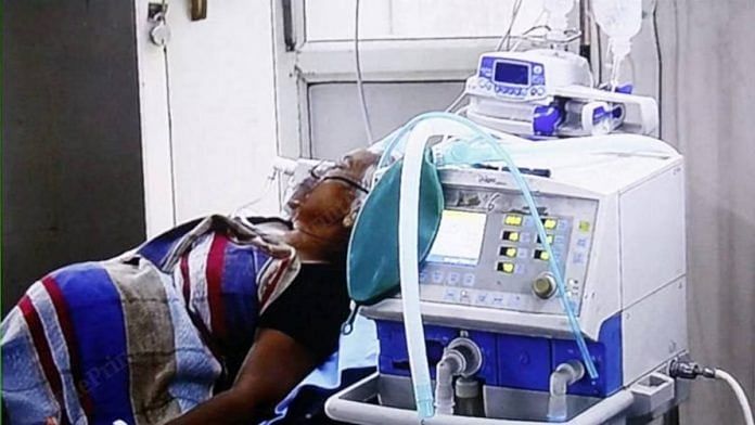 A patient on ventilator in hospital | Representational image | Photo: Praveen Jain | ThePrint