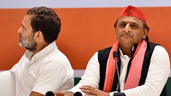 File photo of Congress leader Rahul Gandhi and Samajwadi Party chief Akhilesh Yadav | ThePrint Photos