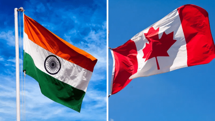 India flag (left) and Canada flag (right) |