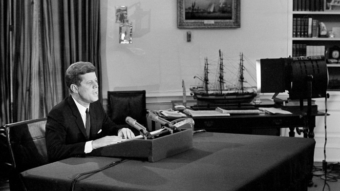 President John F. Kennedy during an address from the White House on Oct. 22, 1962. | AP Photo