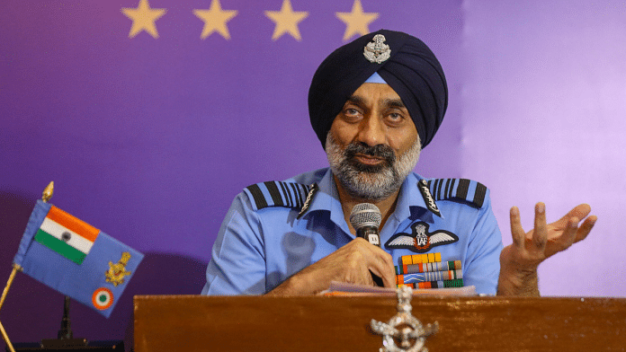 Air Chief Marshal AP Singh responds to the media at a press briefing in New Delhi on Friday | Suraj Singh Bisht | ThePrint