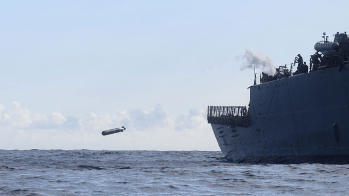 MK 54 torpedo can operate in shallow waters. It can track, classify and attack underwater targets in the presence of countermeasures I Credit: Raytheon website