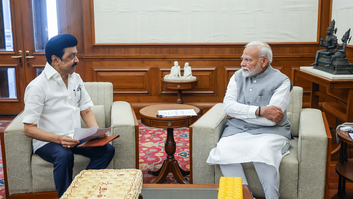 File photo of Tamil Nadu Chief Minister M K Stalin meeting Prime Minister Narendra Modi in New Delhi, in September | ANI