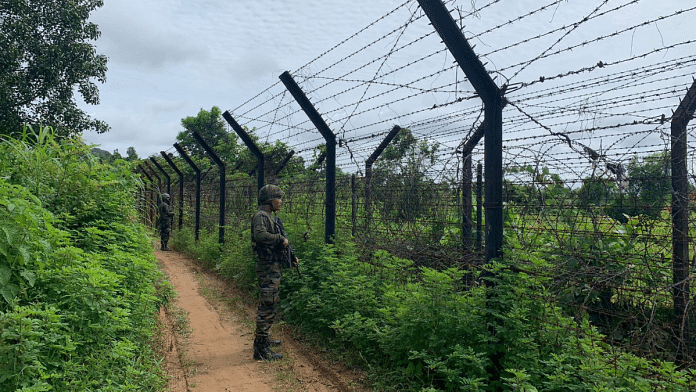 A jawan of Assam Rifles patrolling the Indo-Myanmar border in Manipur | Karishma Hasnat | ThePrint