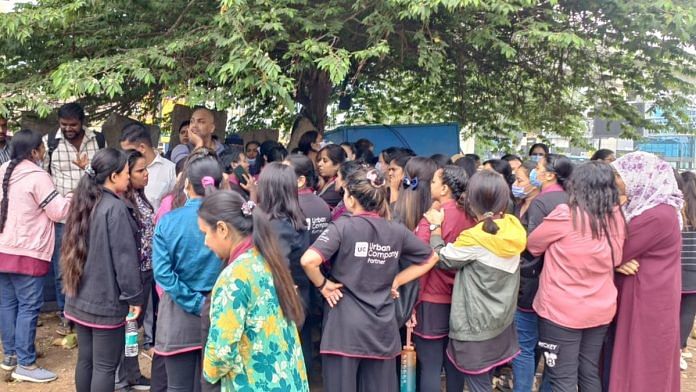 File photo of a protest by women gig workers | By special arrangement