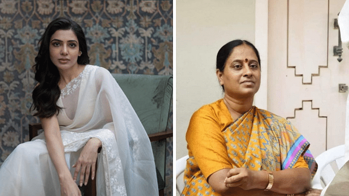 Telangana Minister Konda Surekha and actor Samantha Prabhu | Photo: ANI and X (@iamkondasurekha)