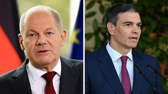 German Chancellor Olaf Scholz (L) and Spain's Prime Minister Pedro Sanchez (R) | Photo credit: Reuters