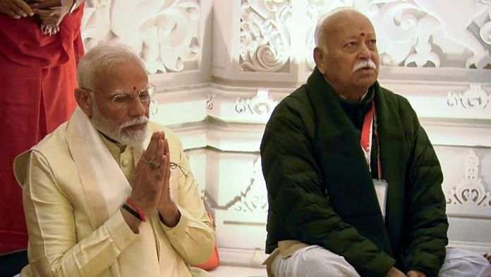 File photo of PM Modi and RSS sarsanghchalak Mohan Bhagwat | ANI