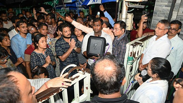 File photo of the protesting doctors meeting Mamata Banerjee | ANI