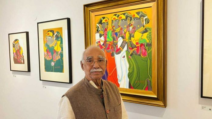 Thota Vaikuntam at an exhibition of his artwork | Vandana Menon, ThePrint