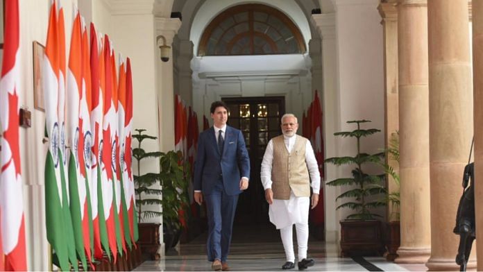 File photo of Justin Trudeau and Narendra Modi | Twitter/@NarendraModi