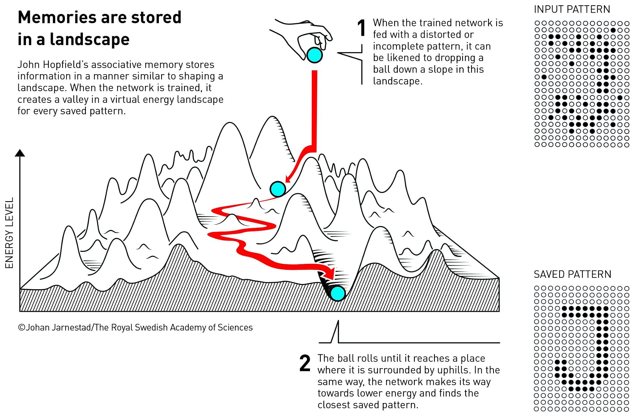 Hopkin’s network is similar to a landscape of peaks and valleys | Johan Jarnestad/The Royal Swedish Academy of Sciences