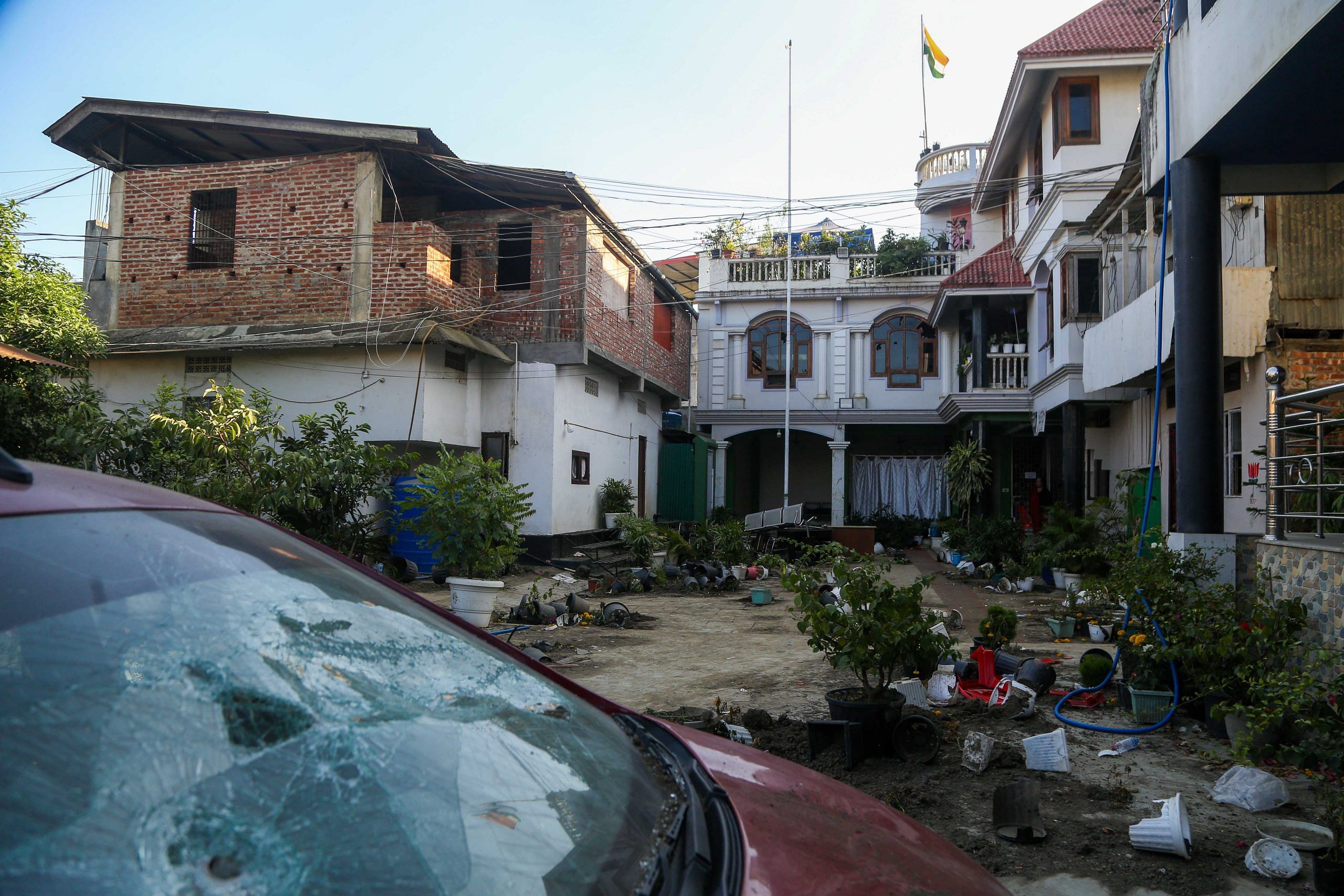 The residence of BJP MLA Sapam Kunjakeswor Singh, which was stormed by a mob Saturday | Suraj Singh Bisht | ThePrint