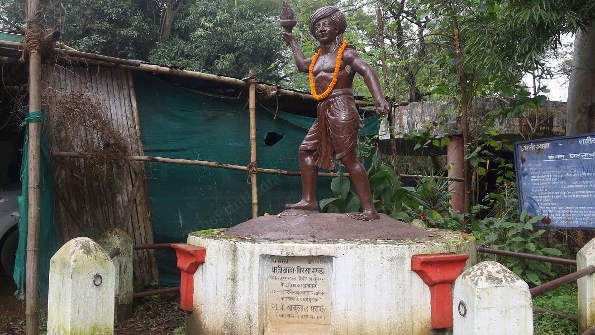 A statue of freedom fighter and tribal activist Birsa Munda in Bishunpur village | Suraj Singh Bisht | ThePrint