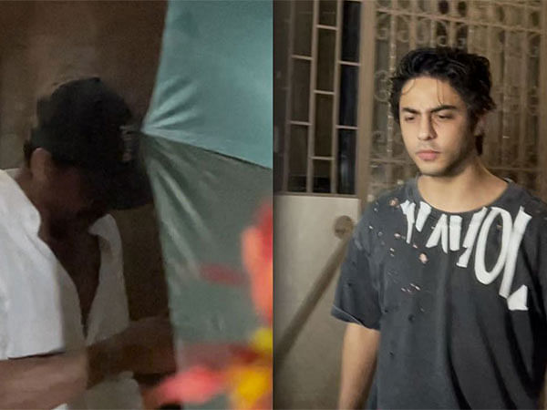 Shah Rukh Khan, son Aryan Khan spotted at dubbing studio