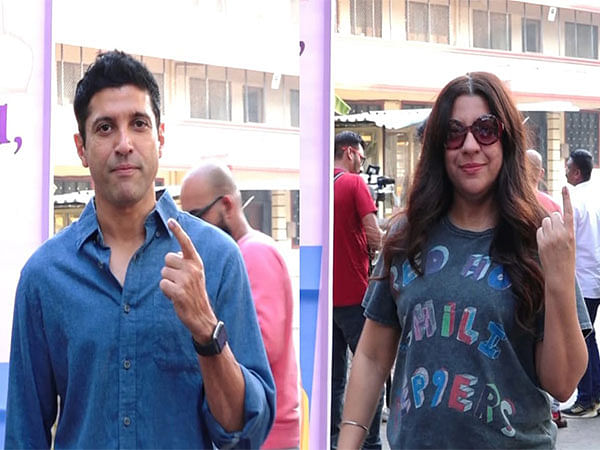 Maharashtra Polls: Sibling duo Farhan Akhtar, director Zoya show inked fingers after casting their votes