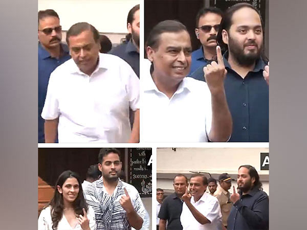 Mukesh Ambani, sons Anant and Akash, daughter-in-law Shloka exercise their franchise 