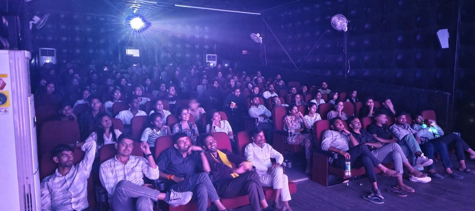 The audiences enjoying a movie inside Picture Time Nagaur