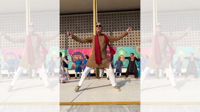 Still from video of US Ambassador to India Eric Garcetti dancing alongside Embassy staffers on Diwali | X@USAndIndia