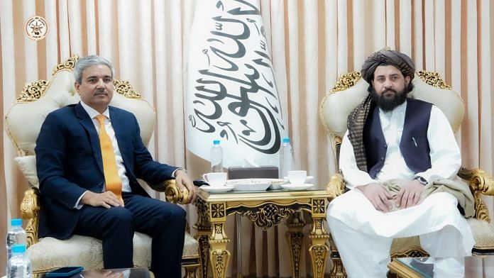 Taliban acting defence minister Mohammad Yaqoob meets India's point-person for Afghanistan, Jitender Pal Singh, in Kabul | Photo via X/@MoDAfghanistan2