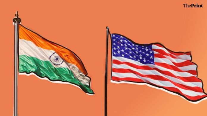 India US flag Illustration: ThePrint Team