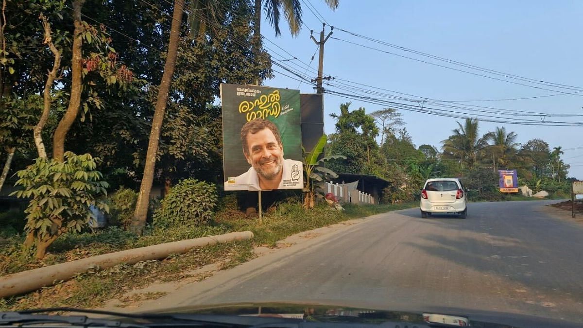 A poster of Rahul Gandhi in Wayanad. | Sharan Poovanna | ThePrint