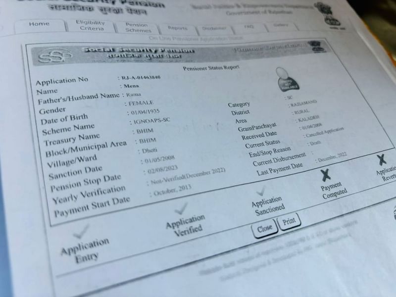 मीणा राम को गलत तरीके से मृत घोषित करने वाला प्रमाण पत्र | फोटो: वंदना मेनन/दिप्रिंट