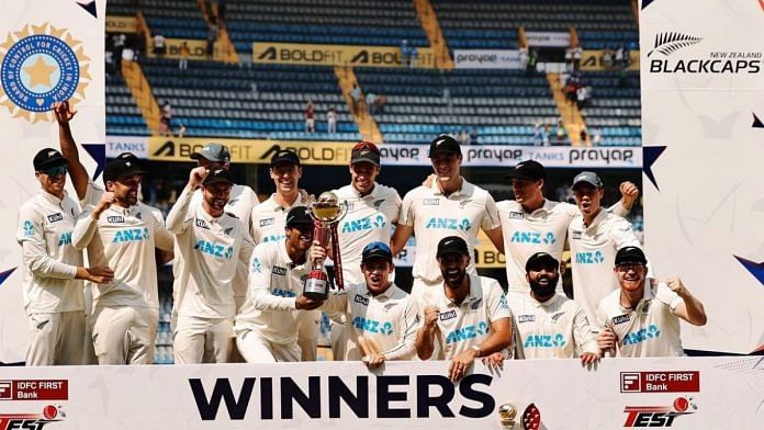 New Zealand won the test series against India 3-0, on 3 November 2024 | Via X, @BLACKCAPS