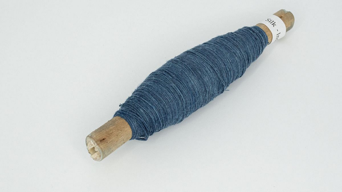 100% Silk Matka single ply, handspun. Natural indigo dye mordanted with tannin and alum. Organic plant-based indigo extract with a banana vat reduction | ARTSTOR, JSTOR