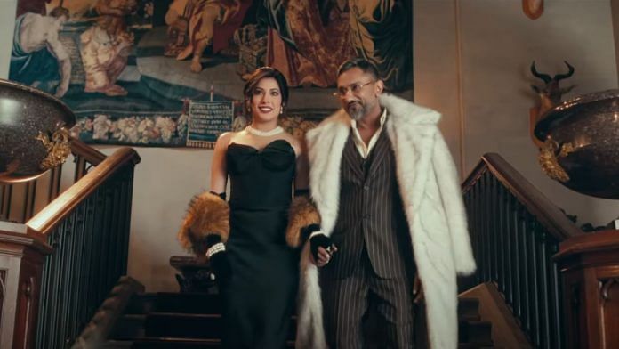 A still from the music video for Yo Yo Honey Singh's 'Jatt Mehkma', featuring Pakistani actress Mehwish Hayat