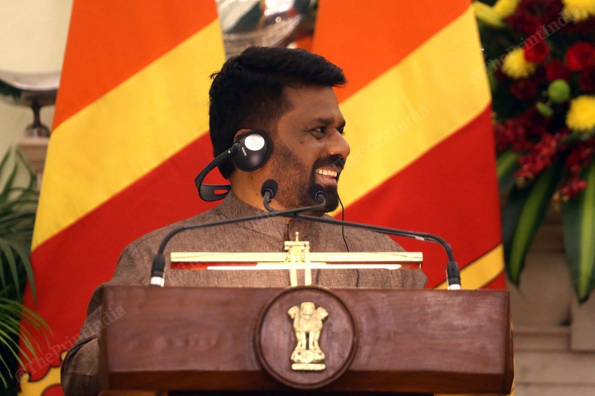 Sri Lankan President Dissanayake address at the press meet after the meeting with PM Modi at Hyderabad House | Praveen Jain | ThePrint