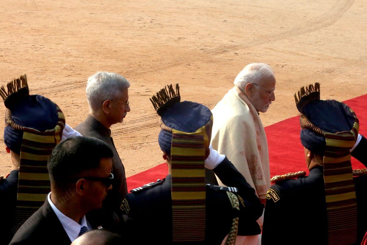 PM Modi received by External Affairs Mnister S. Jaishnakar | Praveen Jain | ThePrint