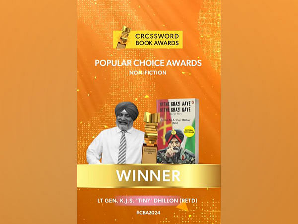 Retired Lt Gen Kanwal Jeet Singh Dhillon won Crossword Books Award for his debut book