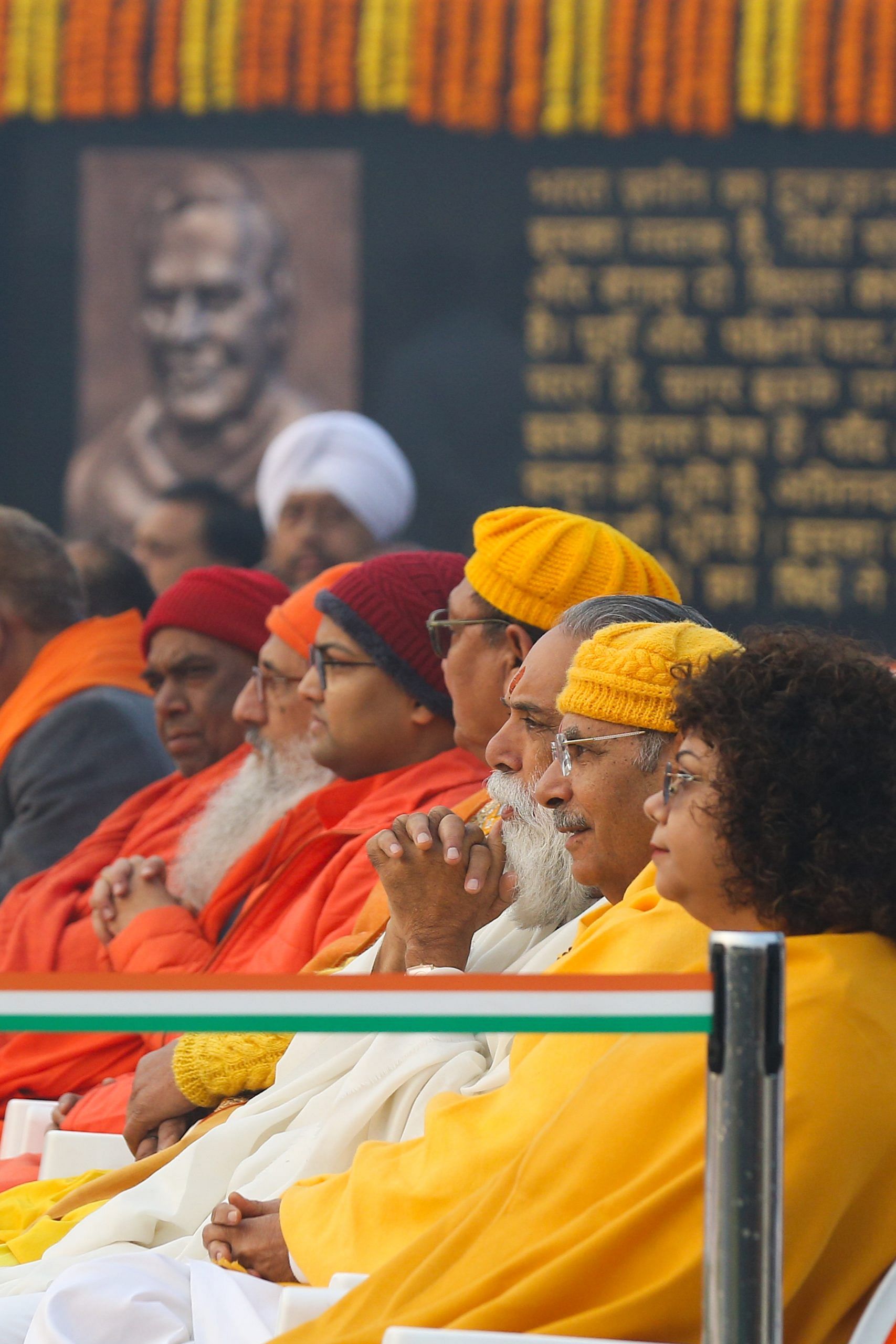Group of saints also arrives at Sadaiv Atal to pays his tribute ti Former PM Vajpayee on his 100th birth anniversary | Photo: Suraj Singh Bisht | ThePrint