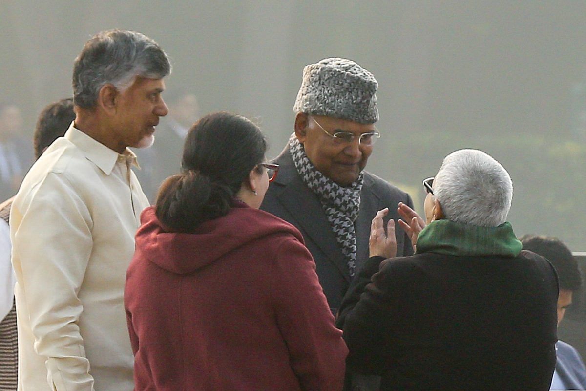 AP CM Chandrababu Naidu, Former President Ramnath Kovind and Former PM Atal Bihari Vajpayee's foster daughter Namita Kaul Bhattacharya at 'Sadaiv Atal'| Photo: Suraj Singh Bisht | ThePrint