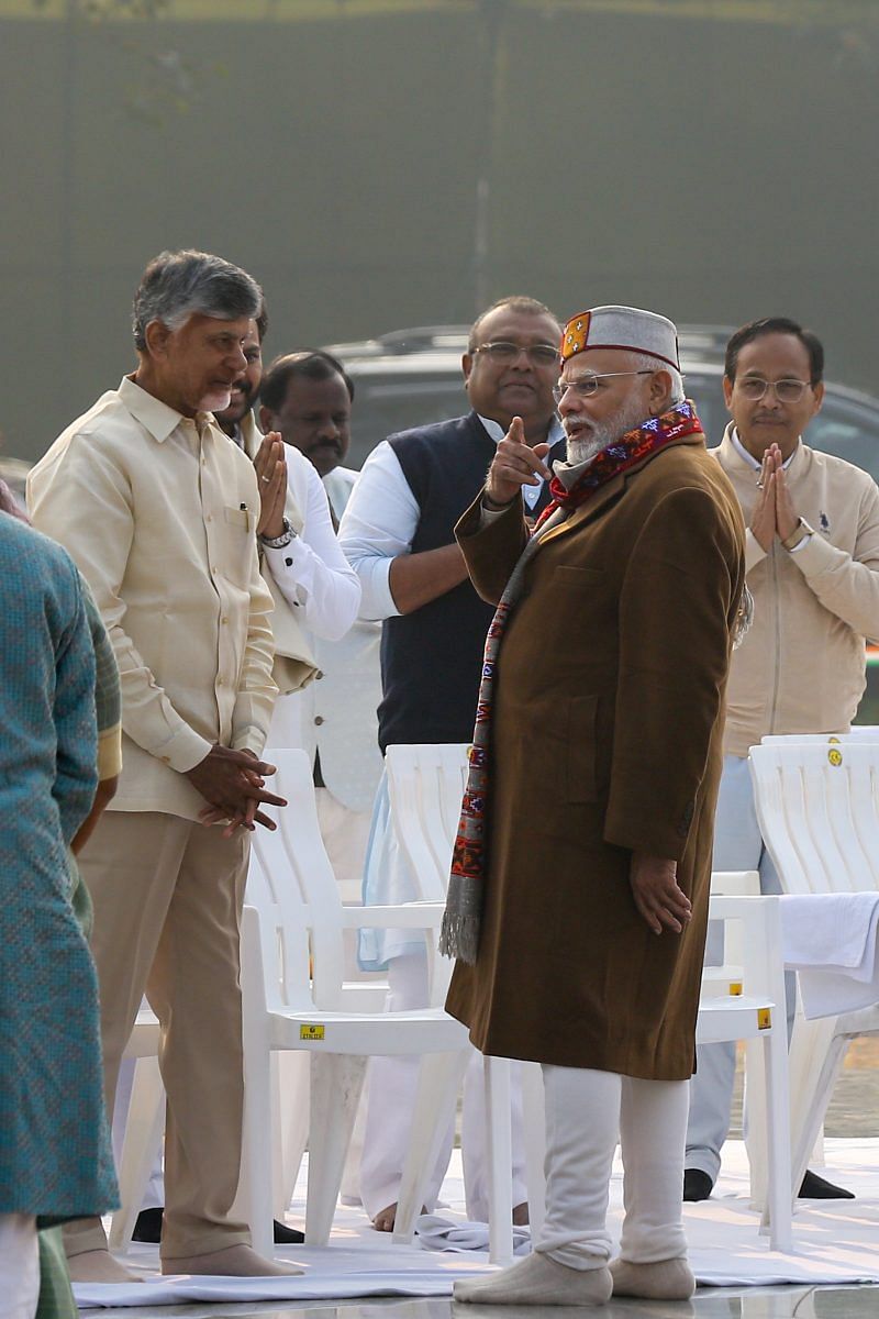 PM Modi with Chandrababu Naidu at Sadaiv Atal | Photo: Suraj Singh Bisht | ThePrint