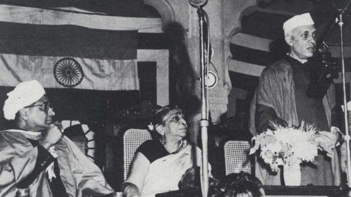 Former Prime Minister Jawaharlal Nehru addressing the Indian Science Congress
