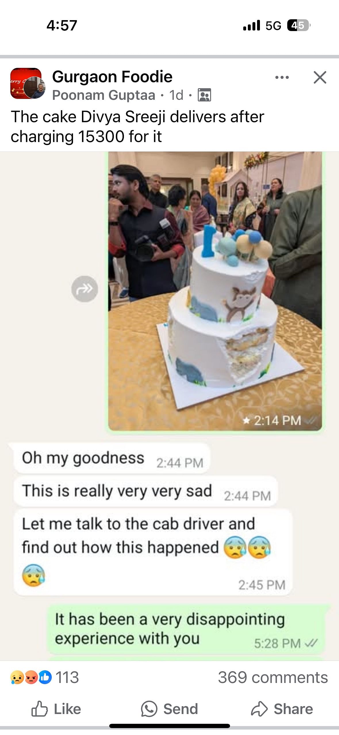 Screenshot of the WhatsApp group conversation | Special arrangement