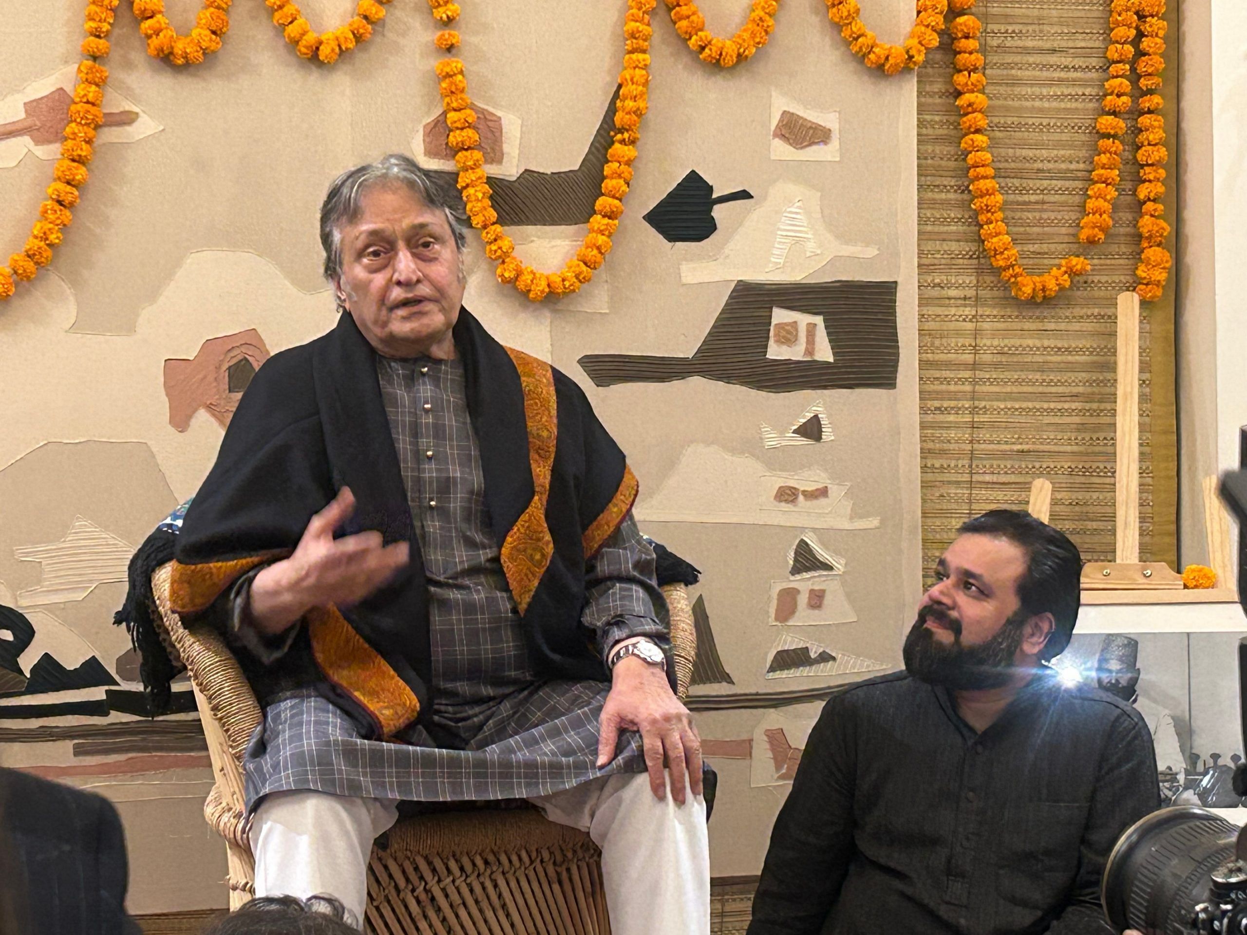 Sarod maestro Ustad Amjad Ali Khan speaking at the launch event | Zenaira Bakhsh | ThePrint