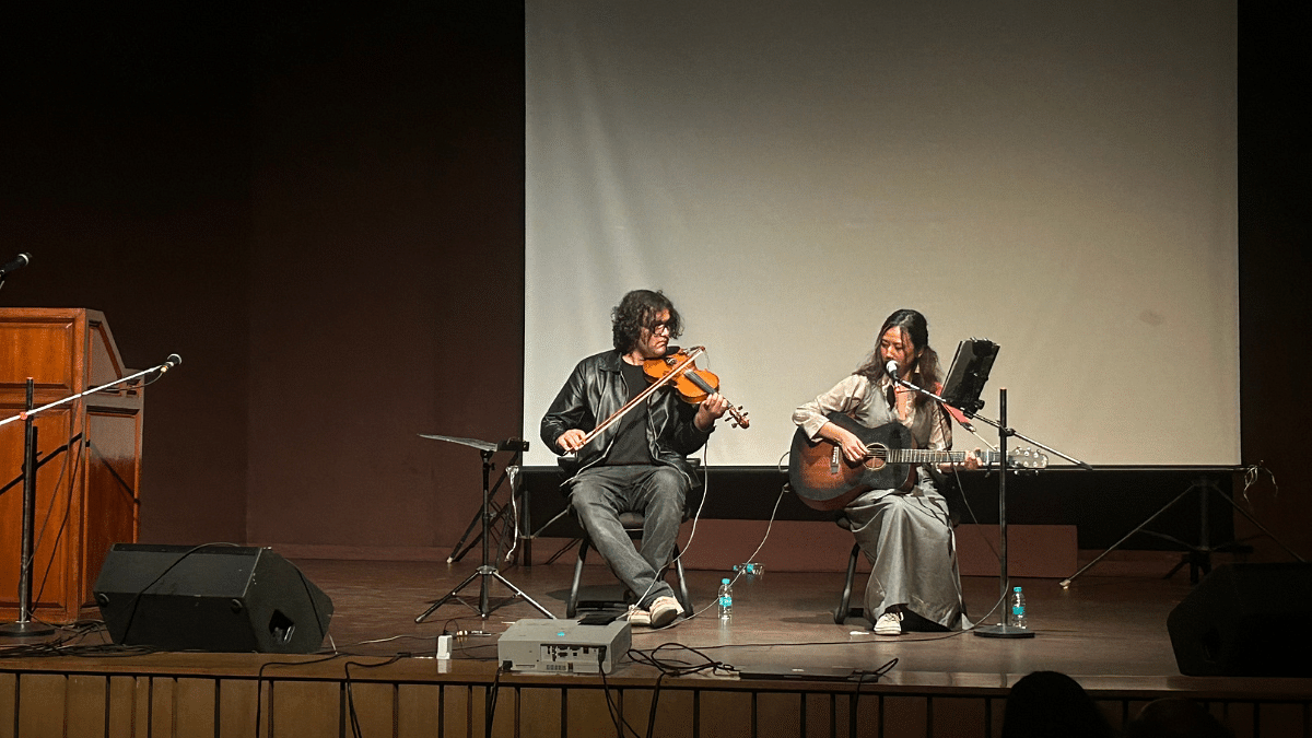 Chochung Dema, an indie artist from Arunachal Pradesh performs Saigon Bride. | Credits: Zenaira Bakhsh/ThePrint