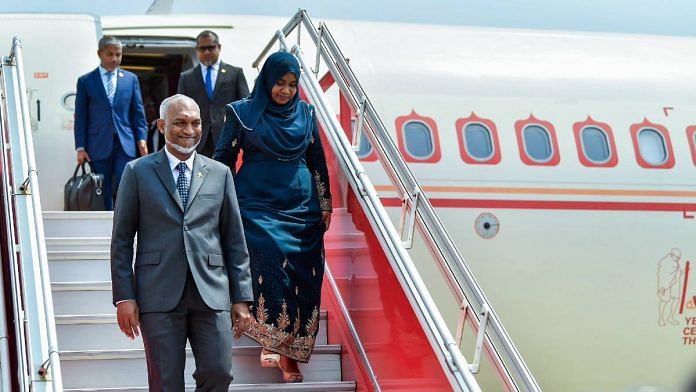 Muizzu Maldives President Mohamed Muizzu lands in Mumbai in October this year | Photo: ANI
