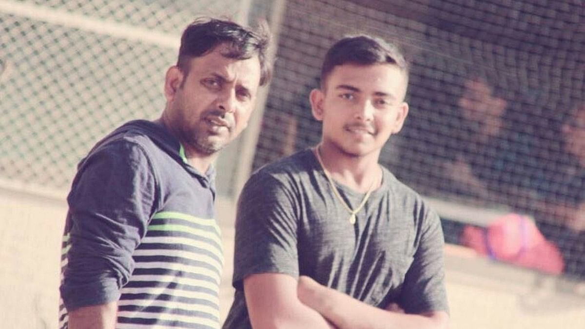 File photo of Prithvi Shaw with his father | X@PrithviShaw