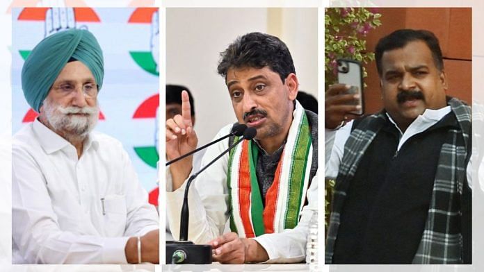 Congress MPs Sukhjinder Singh Randhawa, Imran Masood and Manickam Tagore | ANI