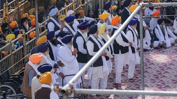 Sukhbir Singh Badal standing trial before Akal Takht at Golden Temple, Monday | ANI